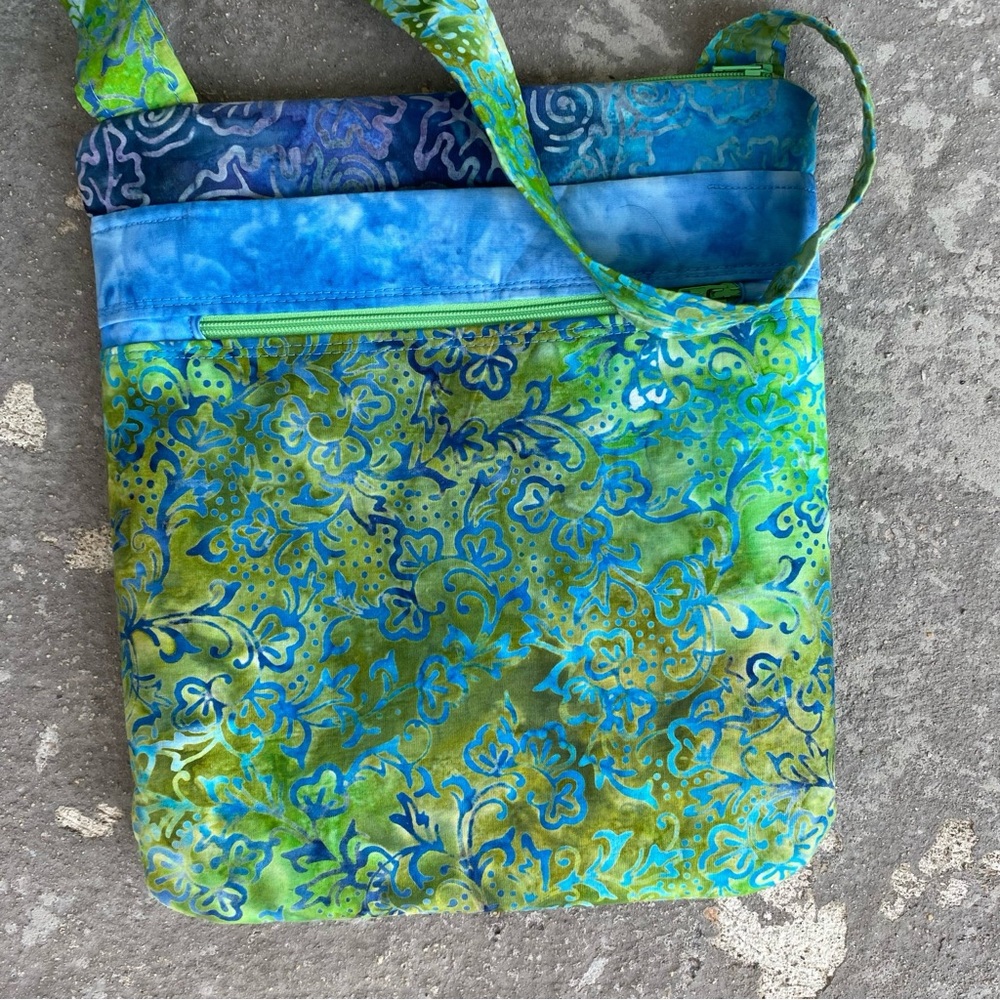 Home Sewn Batik Printed Crossbody Bag